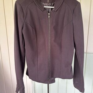 Monoreno Women's Charcoal Moto Knit Blazer Zippers